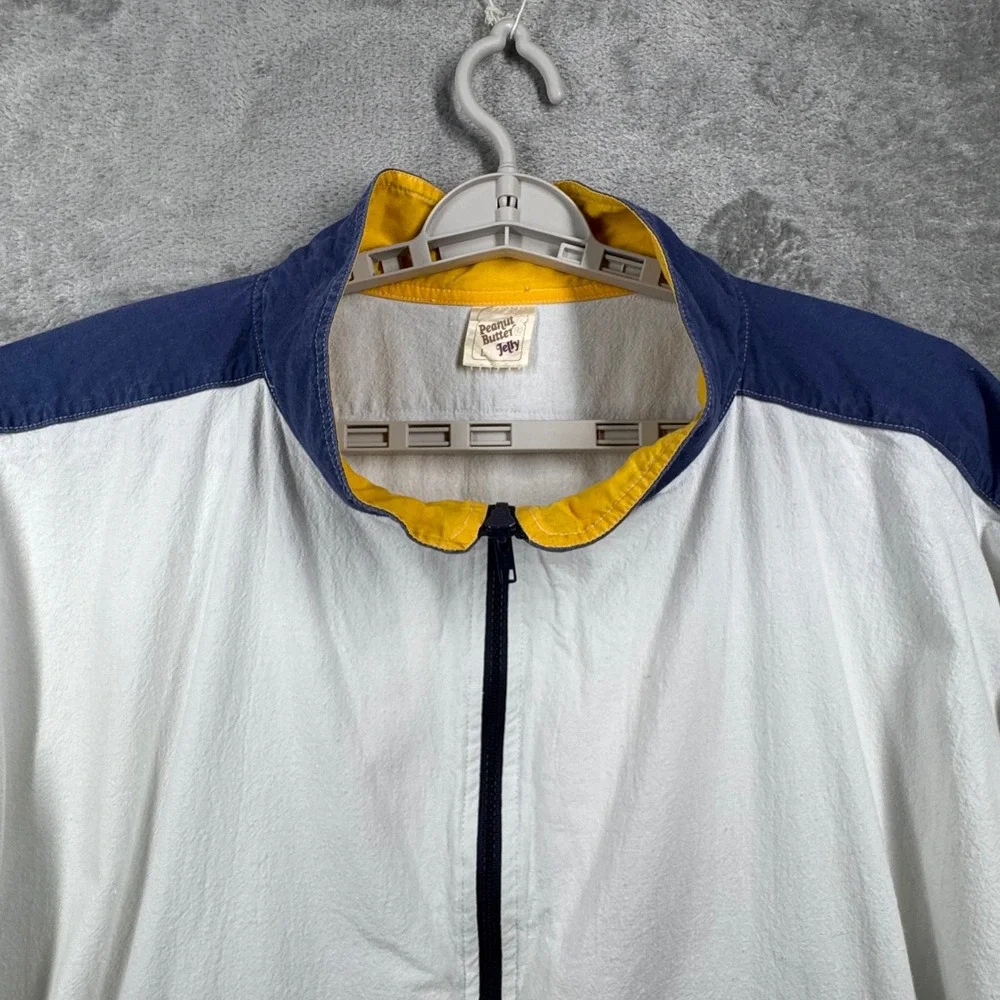 Vintage Peanut Butter‎ Jelly Jacket Women's Large White Blue Golf Embroidered